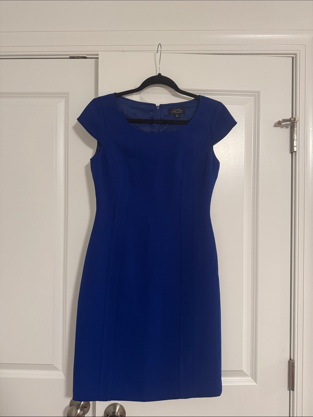 Tahari Royal Blue Cap-Sleeve Sheath Dress